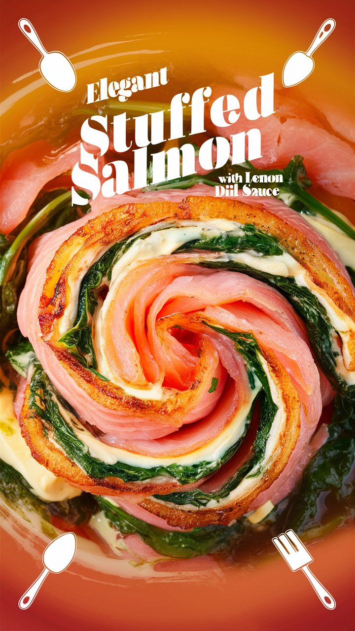 Read more about the article Elegant Stuffed Salmon Rolls with Lemon Dill Sauce: A Complete Guide to a Gourmet Seafood Dinner