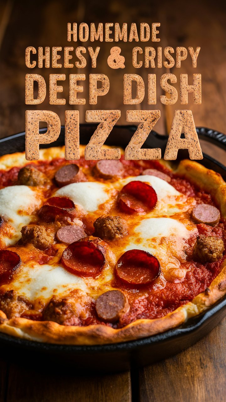 Read more about the article Homemade Cheesy & Crispy Deep Dish Pizza (Chicago‑Style Pizza)